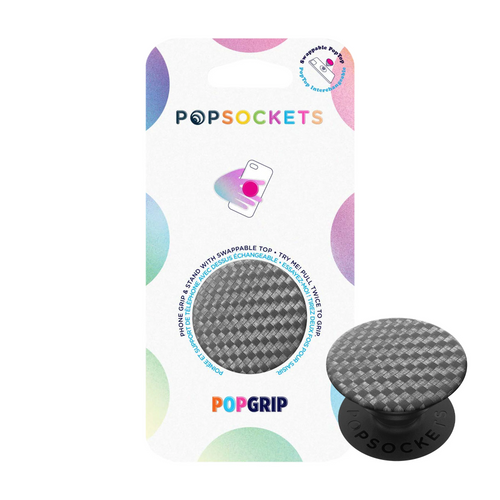 PopSockets Phone and Tablet Swappable PopGrip - Carbonite Weave