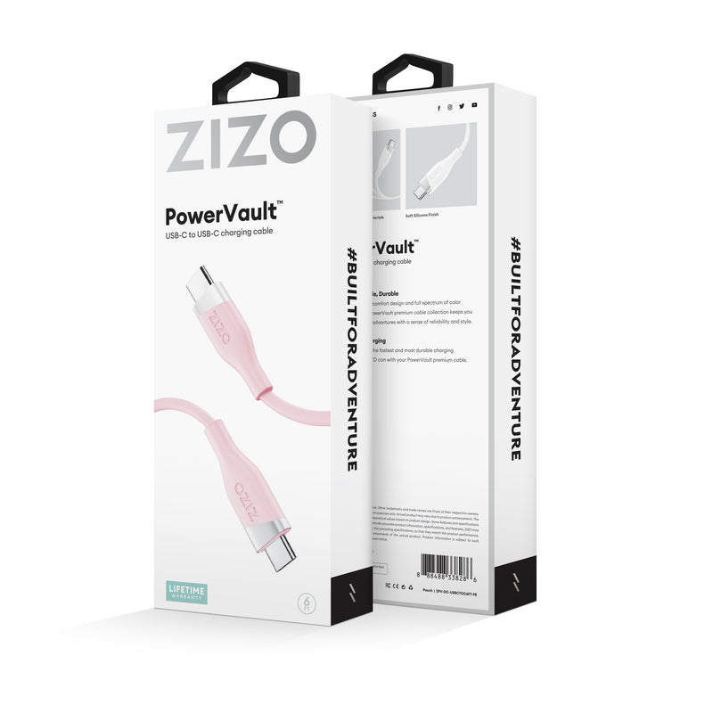 Load image into Gallery viewer, ZIZO PowerVault Cable USB-C to USB-C 6FT - Peach
