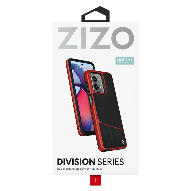 Load image into Gallery viewer, ZIZO DIVISION Series moto g stylus (2023) / 5G Case - Black &amp; Red
