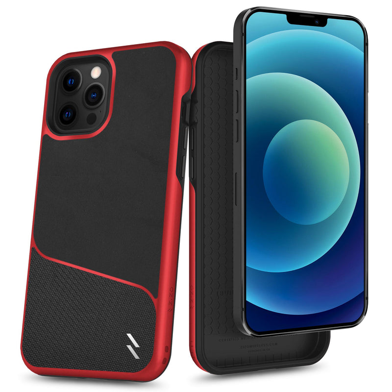 Load image into Gallery viewer, ZIZO DIVISION Series iPhone 12 / iPhone 12 Pro Case - Black &amp; Red
