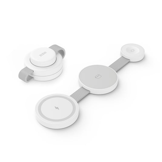 ZIZO PowerVault Fold 3-in-1 Travel Charging Station with MagSafe Mount - White