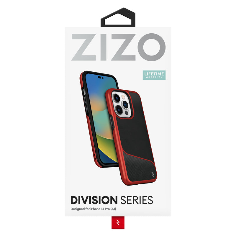 Load image into Gallery viewer, ZIZO DIVISION Series iPhone 14 Pro (6.1) Case - Black &amp; Red
