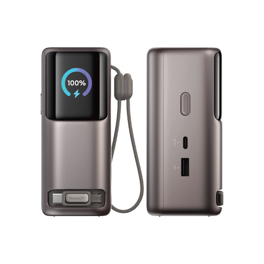 Nimbus9 65W GaN Power Bank with Retractable USB-C Cable - Bronze Brown