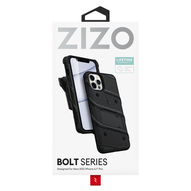 Load image into Gallery viewer, ZIZO BOLT Bundle iPhone 13 Pro Case - Black
