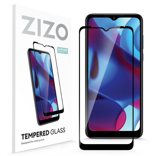 ZIZO TEMPERED GLASS Screen Protector for Moto G Pure - Black Moto G Pure Black