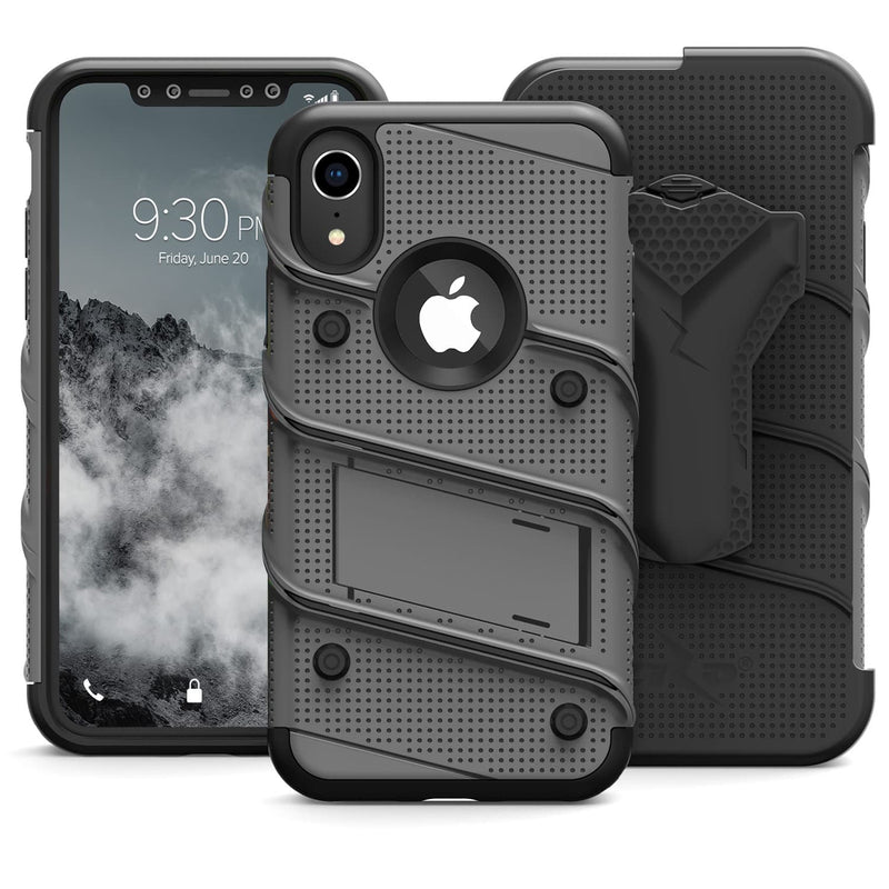 Load image into Gallery viewer, Zizo Bolt Series Case iPhone XR (Metal Gray/Black)
