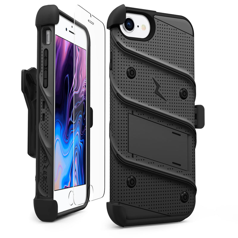 Load image into Gallery viewer, ZIZO BOLT Series Case for iPhone SE (3rd and 2nd gen)/8/7 - Black &amp; Black
