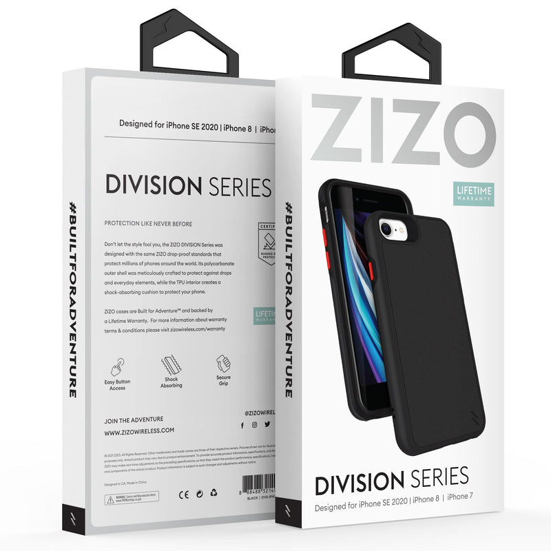 Load image into Gallery viewer, ZIZO DIVISION Series Case for iPhone SE (3rd and 2nd gen)/8/7 - Black
