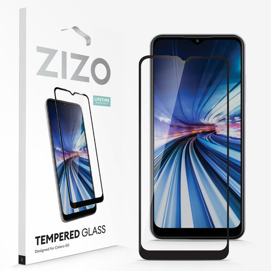 ZIZO TEMPERED GLASS Screen Protector for Celero 5G - Black