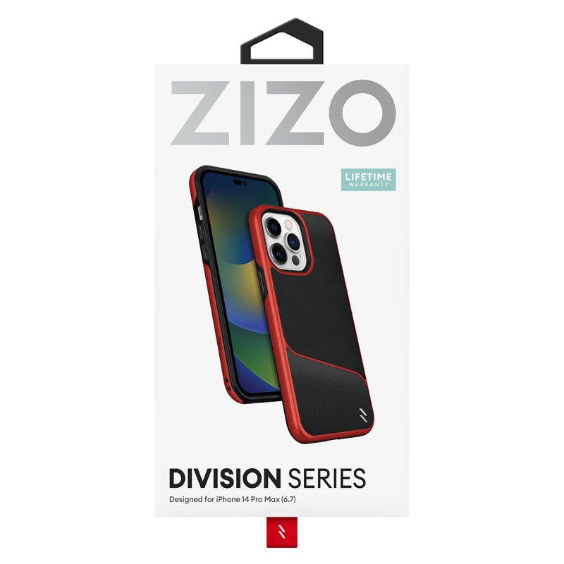 Load image into Gallery viewer, ZIZO DIVISION Series iPhone 14 Pro Max (6.7) Case - Black &amp; Red
