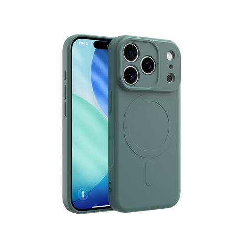 CLICK Slim Silicone MagSafe Series iPhone 17 Pro Case - Green