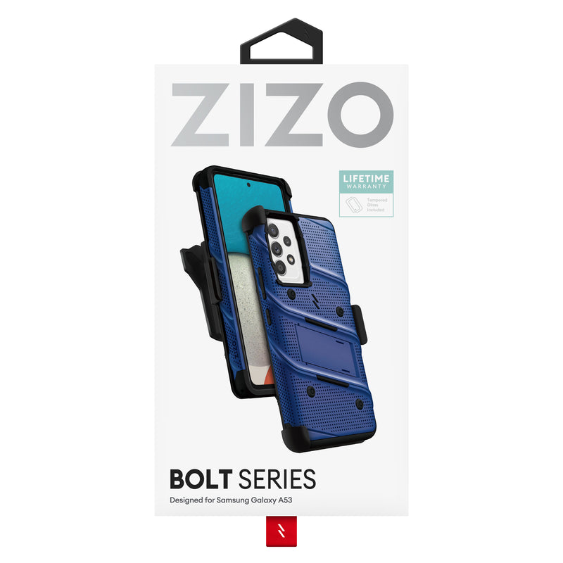 Load image into Gallery viewer, ZIZO BOLT Bundle Galaxy A53 5G Case - Blue
