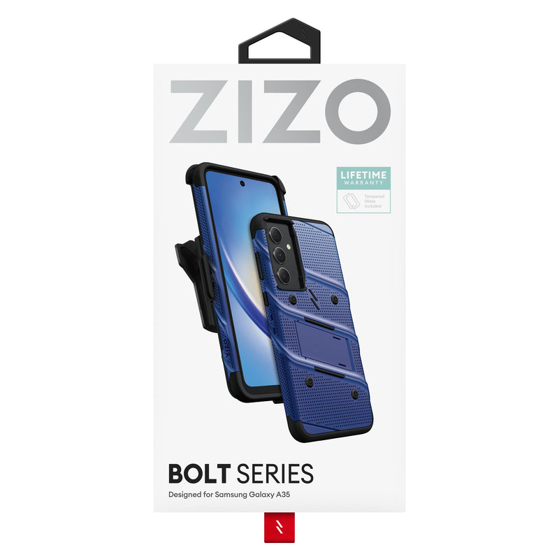 Load image into Gallery viewer, ZIZO BOLT Bundle Galaxy A35 Case - Blue
