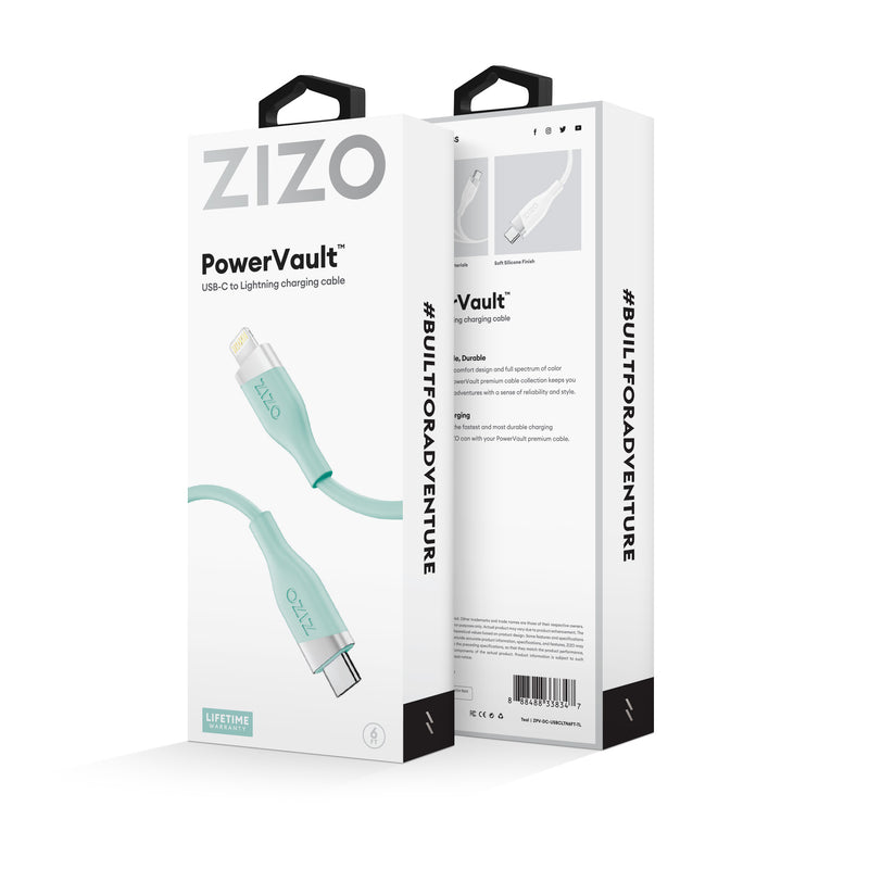 Load image into Gallery viewer, ZIZO PowerVault Cable USB-C to Lightning 6FT - Teal
