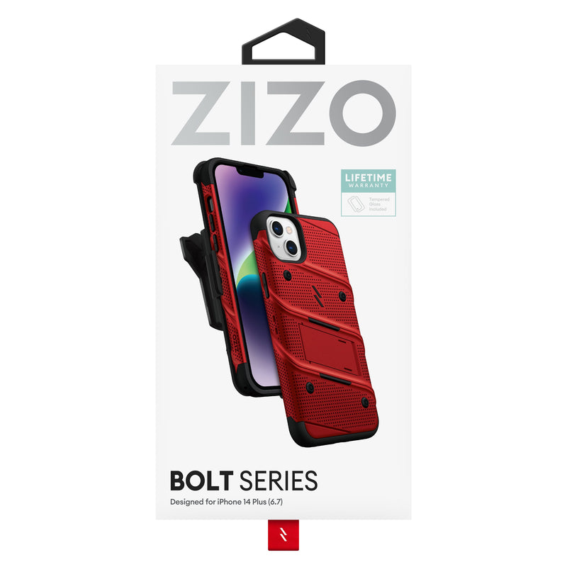 Load image into Gallery viewer, ZIZO BOLT Bundle iPhone 14 Plus Case - Red
