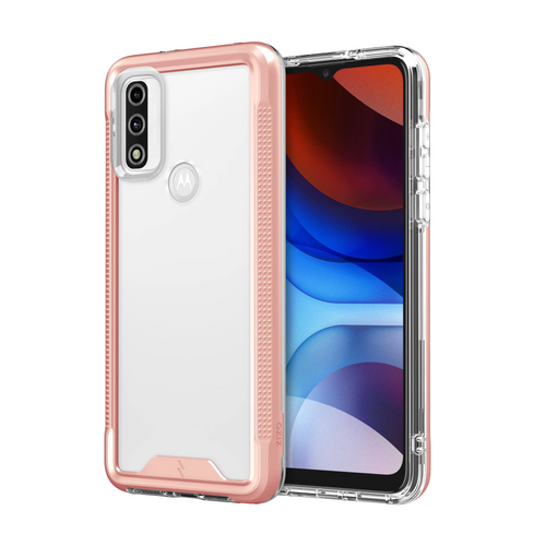 ZIZO ION Series Moto G Pure Case with Tempered Glass - Rose Gold & Clear