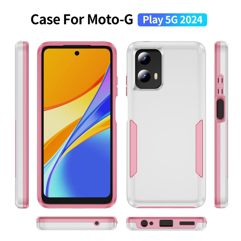 Load image into Gallery viewer, CLICK Impact Series moto g 5G (2024) Case - White Pink
