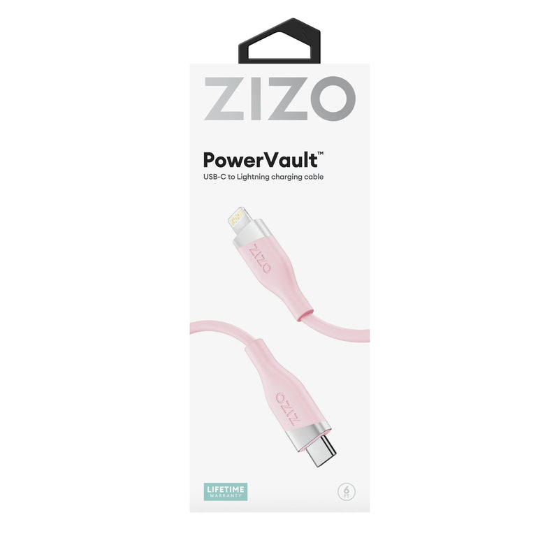 Load image into Gallery viewer, ZIZO PowerVault Cable USB-C to Lightning 6FT - Peach
