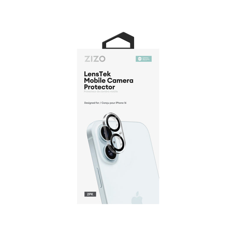 Load image into Gallery viewer, ZIZO LensTek iPhone 16 Camera Lens Protector (2 Pack) - Black
