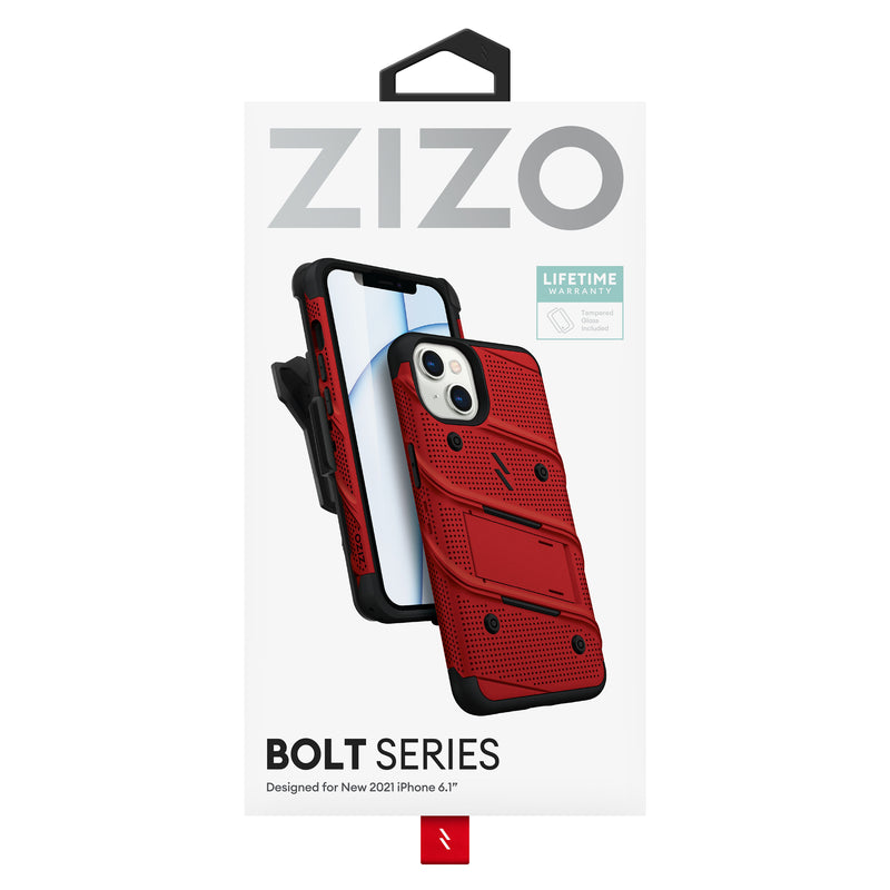 Load image into Gallery viewer, ZIZO BOLT Bundle iPhone 13 Case - Red
