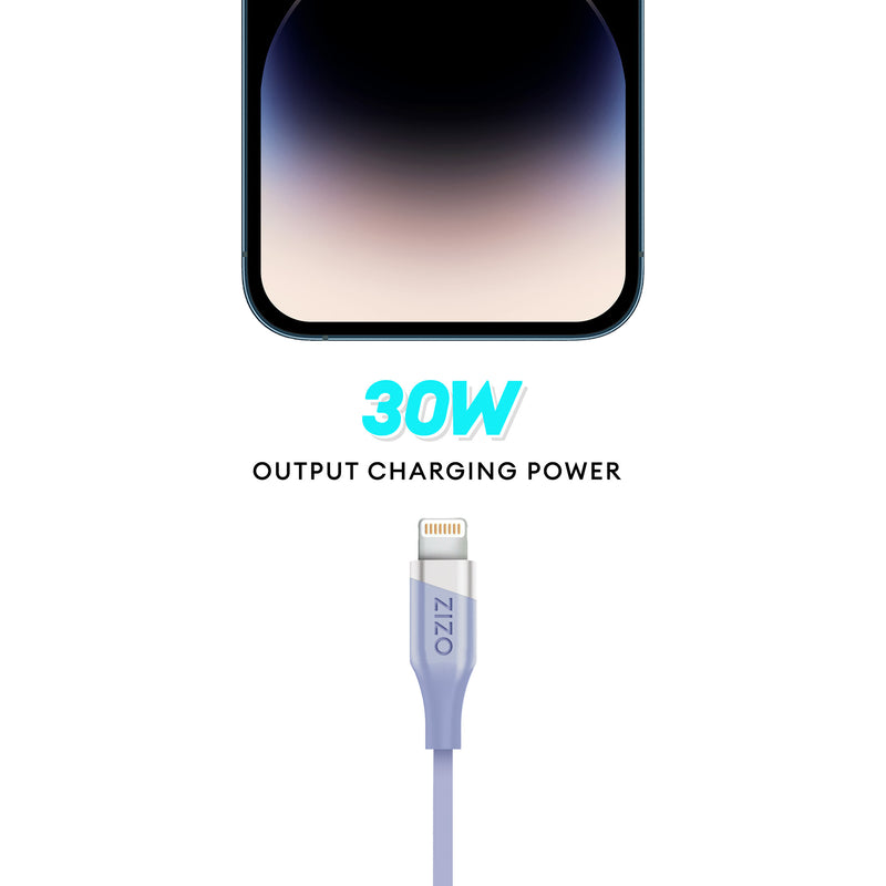 Load image into Gallery viewer, ZIZO PowerVault Cable USB-C to Lightning 6FT - Purple
