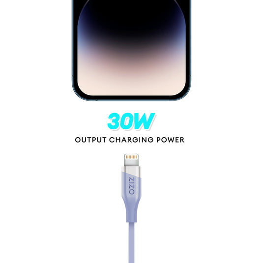 ZIZO PowerVault Cable USB-C to Lightning 6FT - Purple