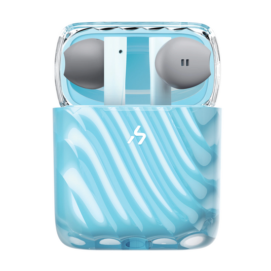 ZIZO Halos Crystal Clear Wireless Earbuds - Ice Blue