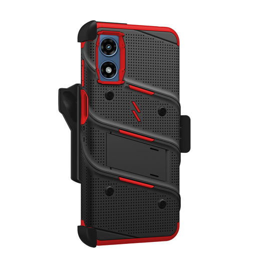 ZIZO BOLT Bundle moto g Play (2024) Case - Black / Red