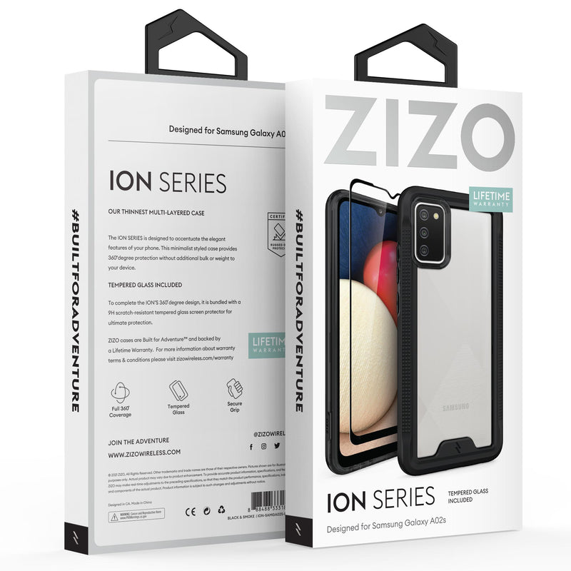 Load image into Gallery viewer, ZIZO ION Series Galaxy A02s Case - Black &amp; Smoke
