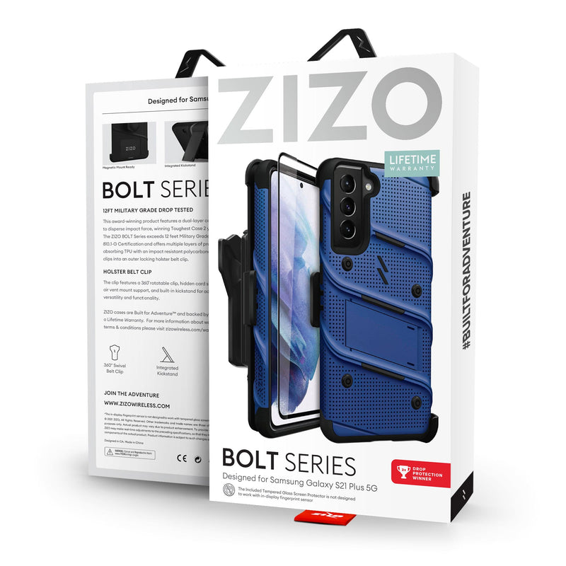 Load image into Gallery viewer, ZIZO BOLT Series Galaxy S21+ 5G Case - Blue &amp; Black
