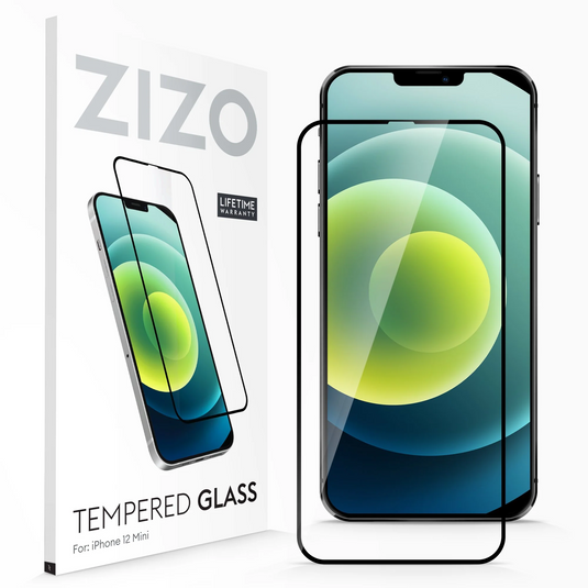 ZIZO TEMPERED GLASS Screen Protector for iPhone 12 Mini - Black