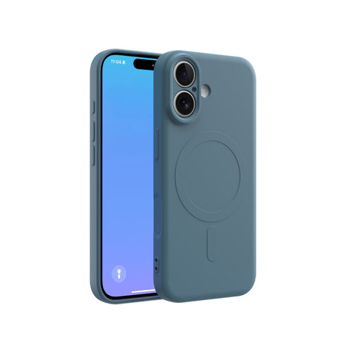 CLICK Slim Silicone MagSafe Series iPhone 17 Case - Blue