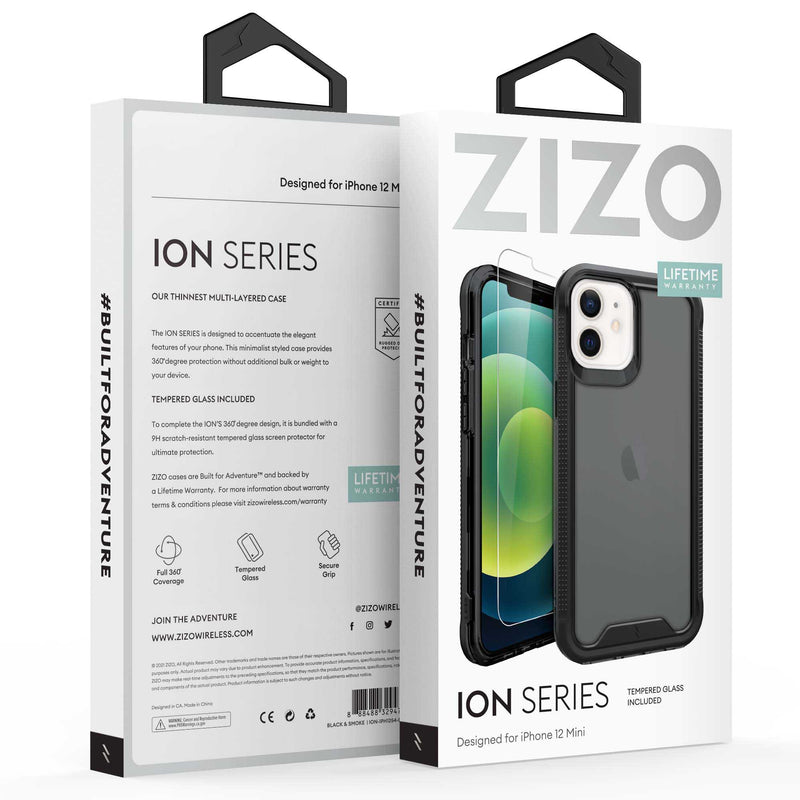 Load image into Gallery viewer, ZIZO ION Series iPhone 12 Mini Case - Black &amp; Smoke
