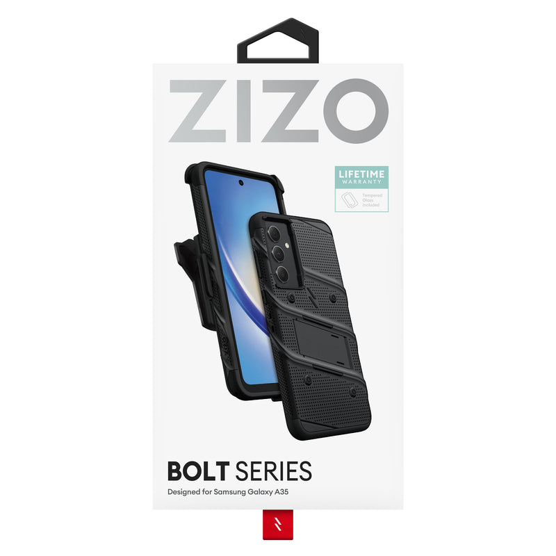 Load image into Gallery viewer, ZIZO BOLT Bundle Galaxy A35 Case - Black
