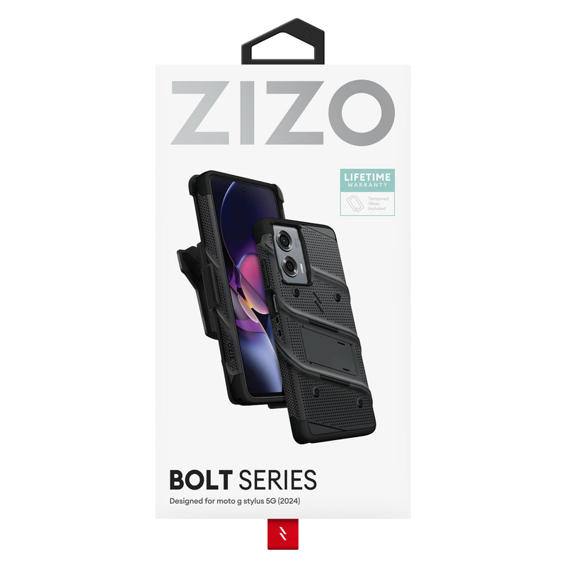 Load image into Gallery viewer, ZIZO BOLT Bundle moto g stylus 5G (2024) Case - Black
