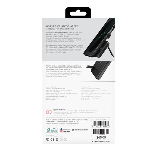 Nimbus9 Alto 2 + Power Bank Bundle for Galaxy Z Flip8 - Black