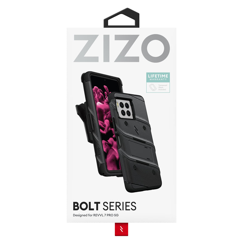 Load image into Gallery viewer, ZIZO BOLT Bundle T-Mobile REVVL 7 Pro Case - Black
