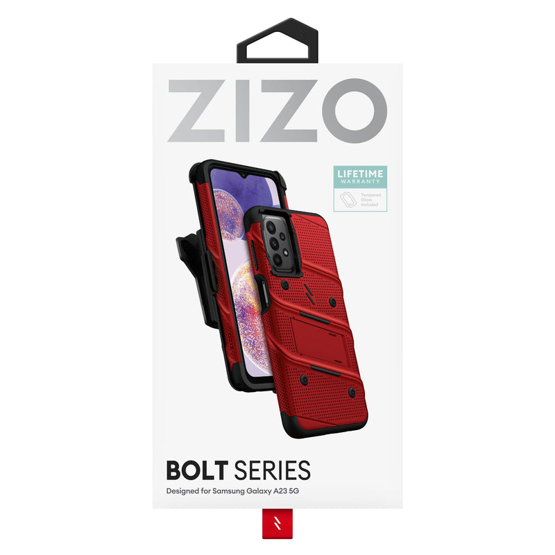 Load image into Gallery viewer, ZIZO BOLT Bundle Galaxy A23 5G Case - Red
