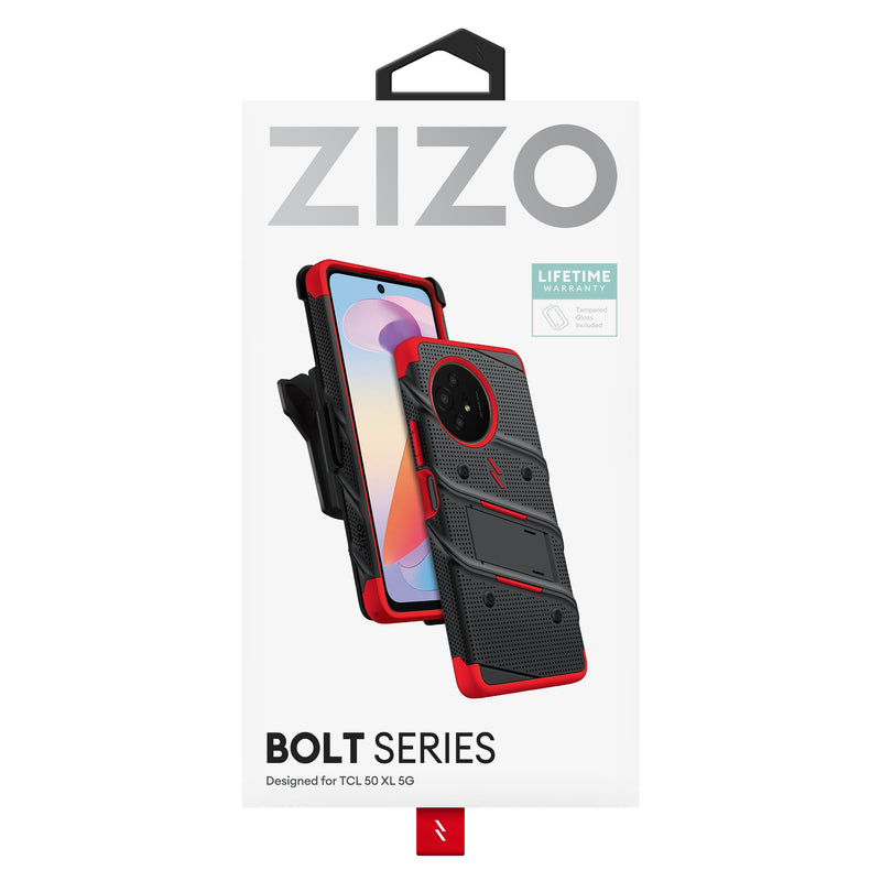 Load image into Gallery viewer, ZIZO BOLT Bundle TCL 50 XL 5G Case - Black / Red
