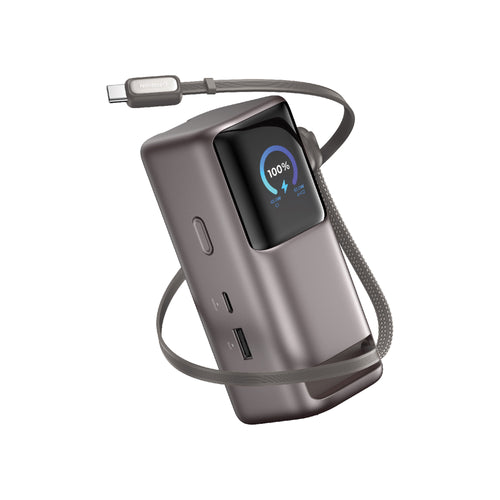 Nimbus9 65W GaN Power Bank with Retractable USB-C Cable - Bronze Brown