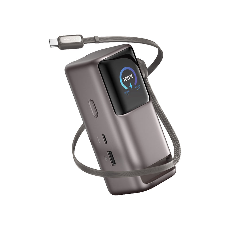 Load image into Gallery viewer, Nimbus9 65W GaN Power Bank with Retractable USB-C Cable - Bronze Brown
