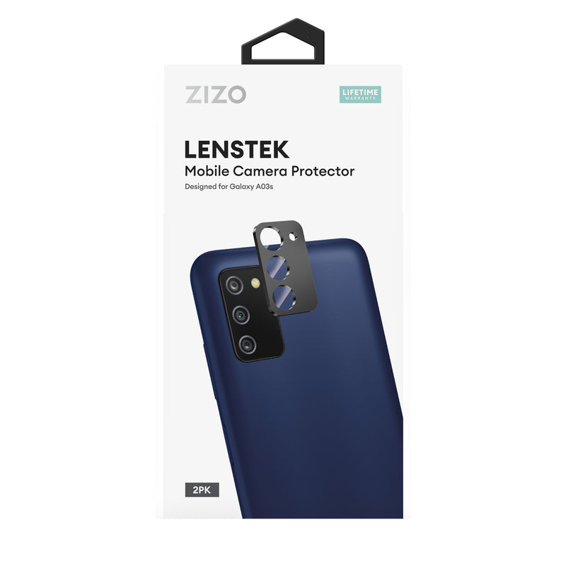 Load image into Gallery viewer, ZIZO LensTek Galaxy A03s Camera Lens Protector (2 Pack) - Black
