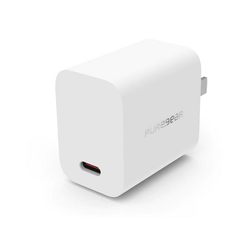 PureGear LightSpeed 20W Single USB-C PD Wall Charger - White