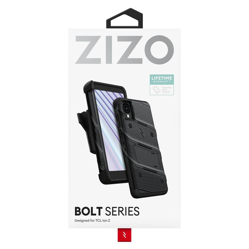 Load image into Gallery viewer, ZIZO BOLT Bundle TCL ION z Case - Black
