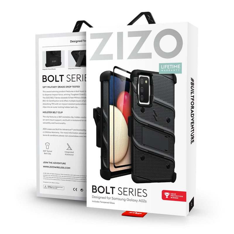 Load image into Gallery viewer, ZIZO BOLT Series Galaxy A02s Case - Black
