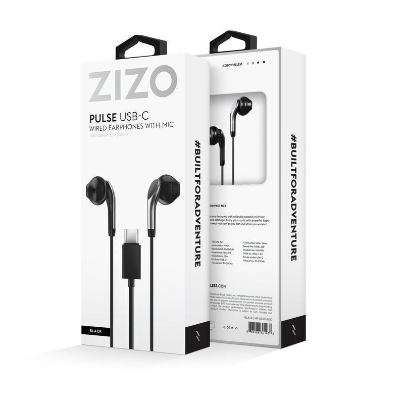 Load image into Gallery viewer, ZIZO Wired USB Type C Headphones - Black
