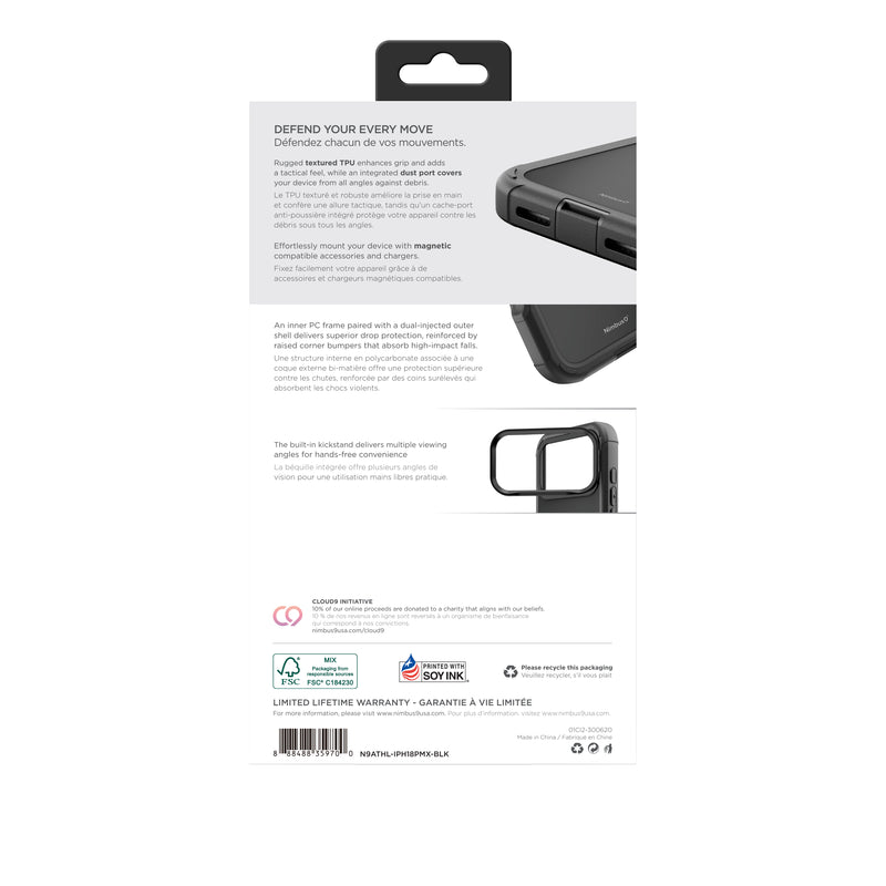 Load image into Gallery viewer, Nimbus9 Atmos with Holster iPhone 18 Pro Max / 17 Pro Max MagSafe Case - Black
