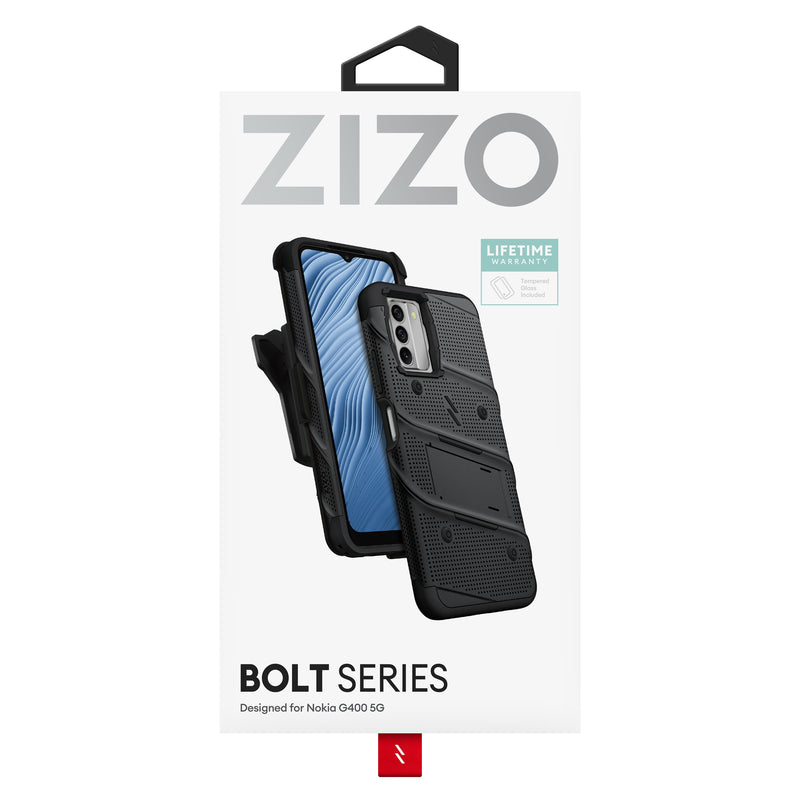 Load image into Gallery viewer, ZIZO BOLT Bundle Nokia G400 5G Case - Black
