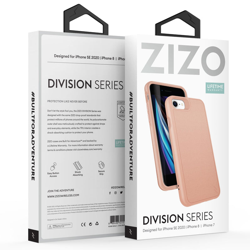 Load image into Gallery viewer, ZIZO DIVISION Series Case for iPhone SE (3rd and 2nd gen)/8/7 - Rose Gold
