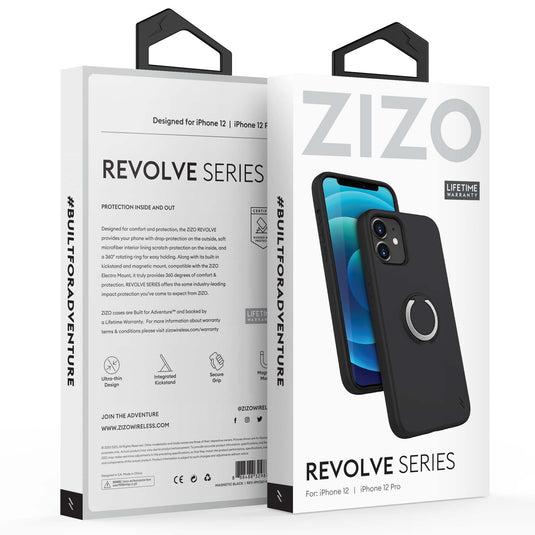 ZIZO REVOLVE Series iPhone 12 / iPhone 12 Pro Case - Magnetic Black